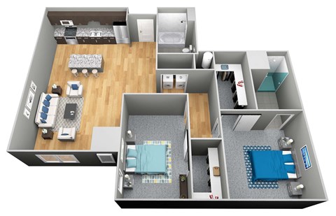 The Riviera 3D Floor Plan - The Corvina